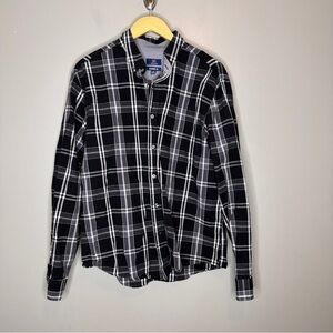 George plaid button down long sleeve shirt